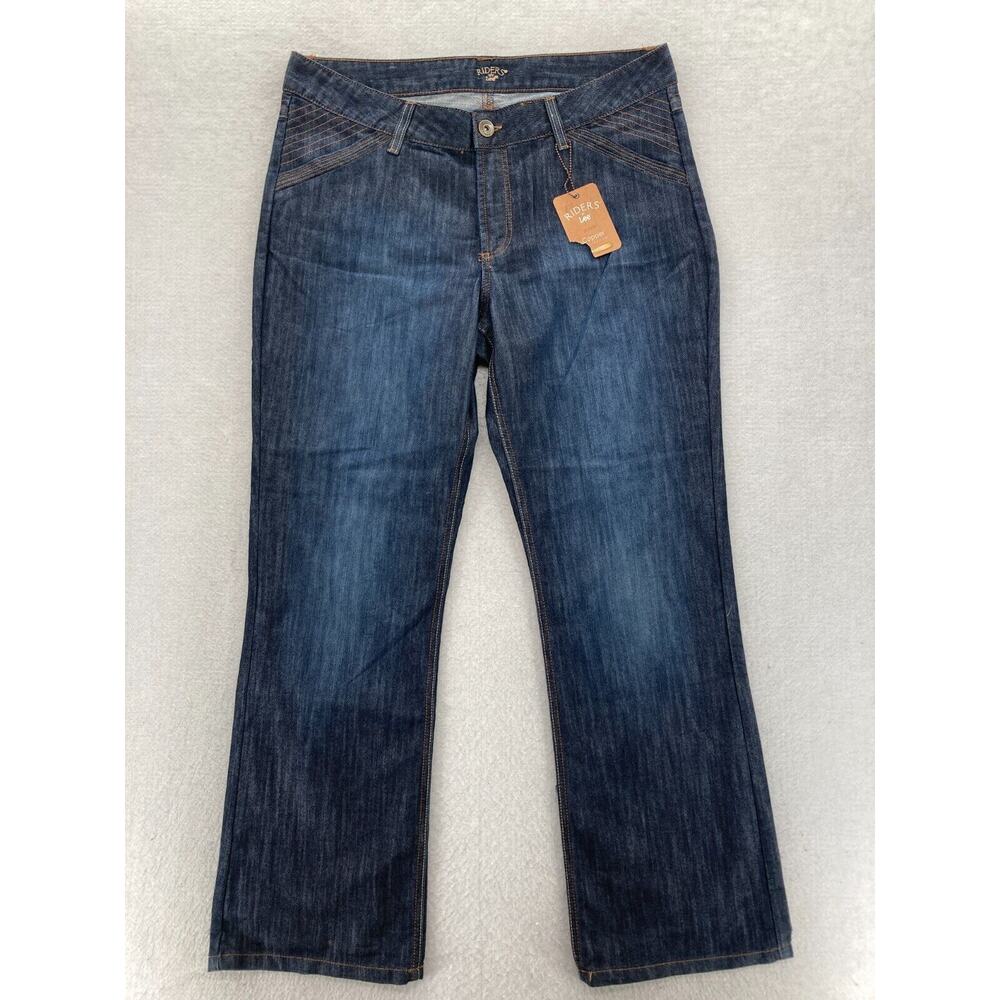 Lee Riders Jeans Women's 15/16P Petite Bootcut Dark Blue Denim Copper Collection
